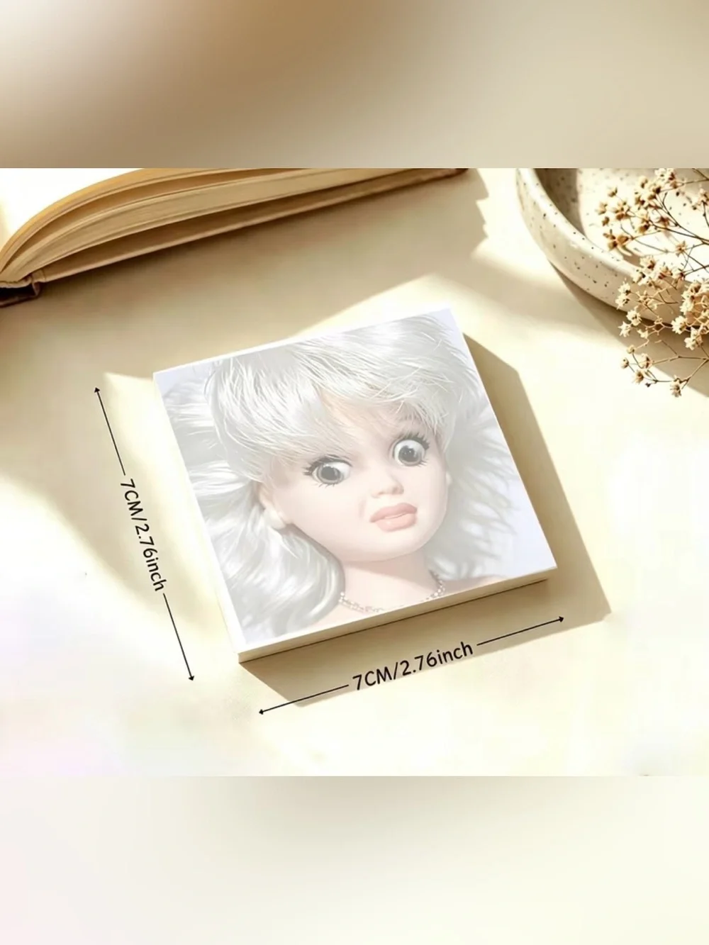 Funny Doll Face Sticky Notes - 50 Sheets
